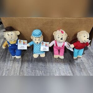 Berenstain Bears Family Stuffed Plush Toys Entire Family Lot Of 4 - New With Tag